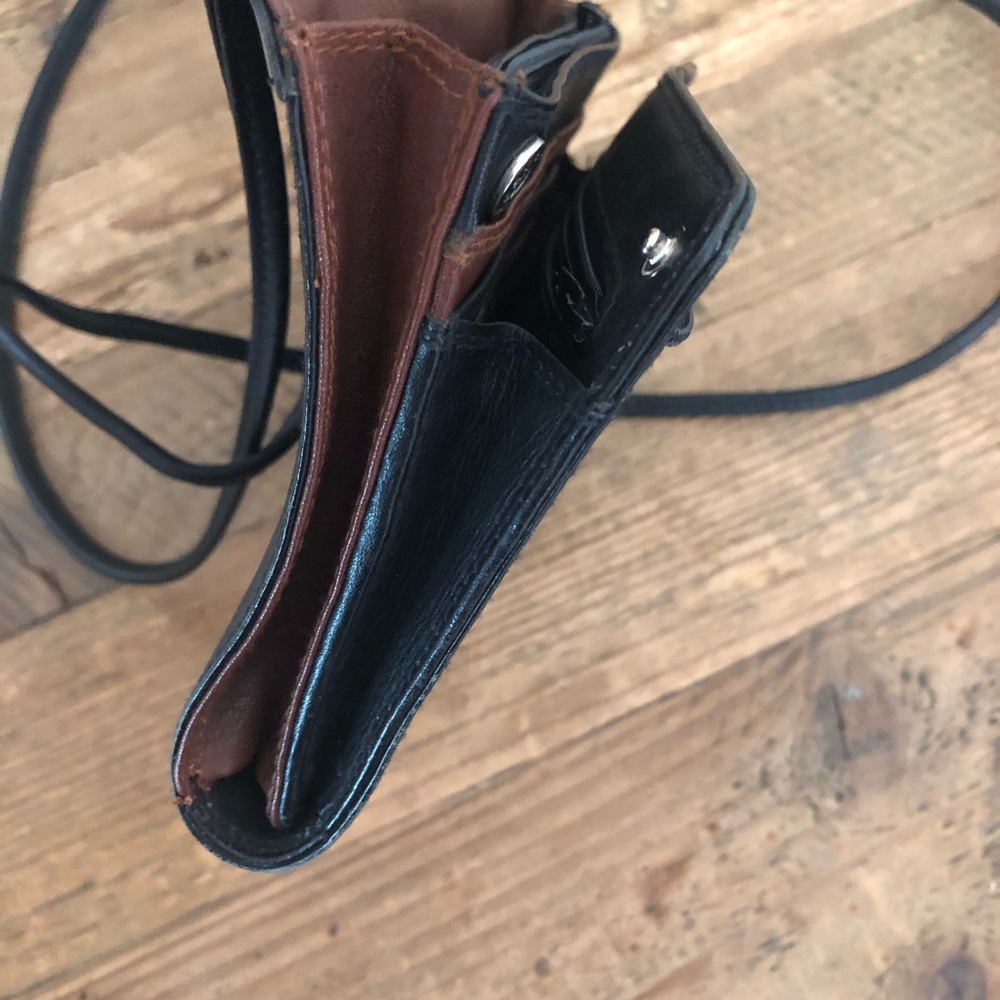 Derek Alexander Black Leather Crossbody Bag/Wallet - Picture 6 of 8